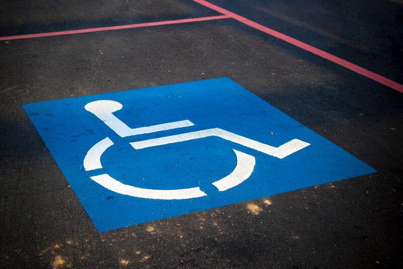 handicapped vehicle  sign on road